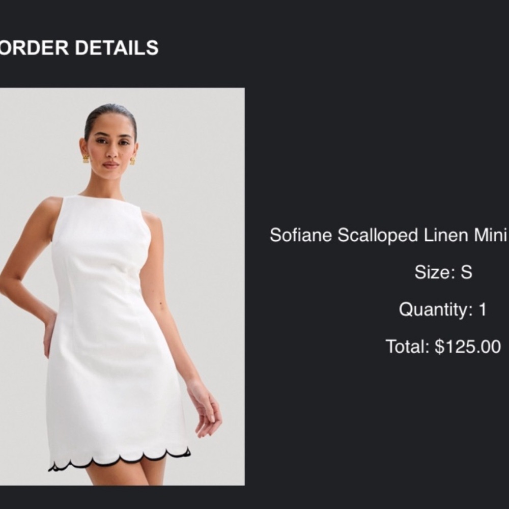 Meshki White Scalloped Mini Dress